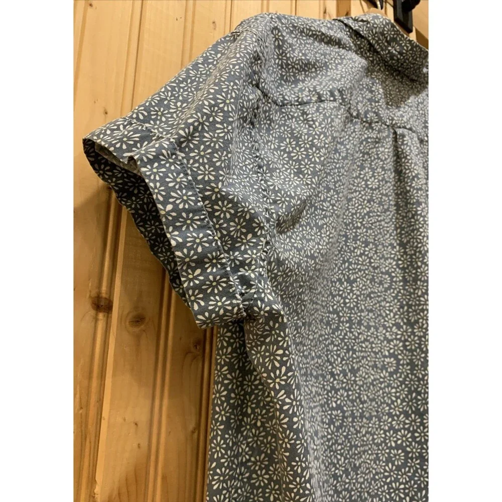J Crew Shirt Mens XL Blue Slim Secret Wash Organic Cotton Floral Button Down